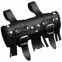 Piórnik Saszetka Rolka narzędziowa Wałek Motocyklowy Czarny - z frędzlami