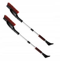 2× Skrobaczka ze szczotką ToM-PaR czerwono-czarna 87-115 cm