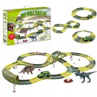 ELASTYCZNY TOR SAMOCHODOWY WYŚCIGOWY DINOZAUR KONSTRUKCYJNY 264 EL. + AUTO