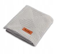 SENSILLO KOCYK AŻUROWY KOC BAMBUSOWY 80x100 SZARY