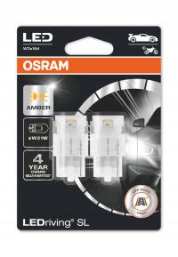 Osram светодиодная лампа Premium New w21w оранжевая