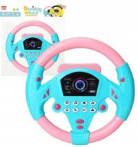 Рулевое колесо автомобиля игрушка розовая различные звуки симулятор вращающийся 24h RU