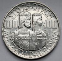 312. Próba SREBRO, 100 złotych 1966 Mieszko i Dąbrówka - półpostacie