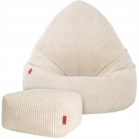 SZTRUKSOWY BOHO WOREK SAKO + PUF PODNÓŻEK PUFA FOTEL PUFY SIEDZISKO WELUR