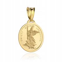 Золотой медальон pr.злотый pr.585 Святой Михаил Архангел