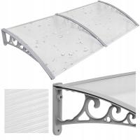 Daszek Nad Drzwi Okno Balkon Zadaszenie 200x100 Biały Poliwęglan