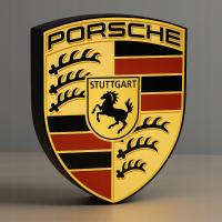Lampka nocna PORSCHE podświetlana LED neon 30cm imię logo herb