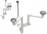 СИФОН РУЧНОЙ ДВУХКАМЕРНЫЙ НАСТЕННЫЙ ДЛЯ МОЙКИ С ВОЗМОЖНОСТЬЮ РЕГУЛИРОВКИ