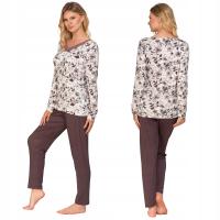 Пижамы Женские нежные кружевные цветы вискоза с длинным рукавом брюки МОРАДЖ