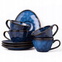 КОФЕЙНЫЙ СЕРВИС НА 4 ЧЕЛОВЕКА СОВРЕМЕННЫЙ КОФЕ ДЛЯ ПОСУДОМОЕЧНОЙ МАШИНЫ НАБОР СИНИЙ