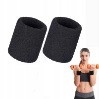 2x FROTKA FROTA OPASKA NA RĘKĘ NADGARSTEK SPORT DO BIEGANIA CZARNA KOMPLET