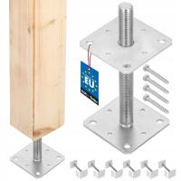 ZESTAW 6X PODSTAWA SŁUPA 110x110x250 MM REGULACJA WYSOKOŚCI PRĘT GWINT M24