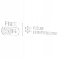 Naklejka - Free WiFi, Obiekt Klimatyzowany 6x30