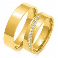 Великолепные золотые обручальные кольца с бриллиантами в пробе 585