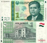 # TADŻYKISTAN - 1 SOMONI - 1999 - P-14A - UNC