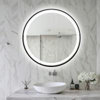 Lustro lazienkowe podświetlane LED 70 cm okrągłe J10 w czarnej ramie