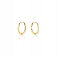 Kolczyki złote 333 kółeczka o kwadratowym przekroju lekkie na co dzień 8 kt