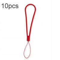 10pcs Silicone Woven Pattern Cell Phone Lanyard Red