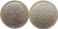 2 marki (1937 A) III Rzesza Niemiecka - Hindenburg Swastyka AG 0,625
