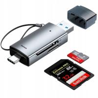 BASEUS ADAPTER CZYTNIK KART PAMIĘCI microSD SD TF USB 3.0 USB-C TYP-C OTG