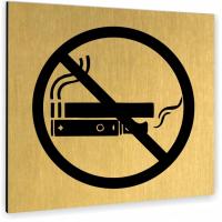 Tabliczka NIE PALIĆ Tablica nierdzewna PIKTOGRAM ALUMINIUM ZŁOTA