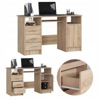 ANA компьютерный стол 124 см 3 ящика 1 дверь 5 полок школьные принадлежности Дуб сонома