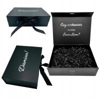 PUDEŁKO BOX Czy zostaniesz ŚWIADKIEM? PREZENT dla ŚWIADKA CZARNY PROŚBA