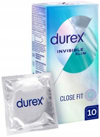 DUREX Invisible CLOSE FIT Prezerwatywy Cienkie 10 sztuk Ściśle Przylegające