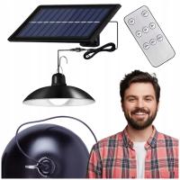 LAMPA SOLARNA WISZĄCA SUFITOWA Z OSOBNYM PANELEM I CZUJNIKIEM ZMIERZCHU