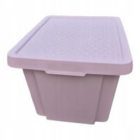 POJEMNIK 26L Z POKRYWKĄ RÓŻOWY 44X27X34CM 26L
