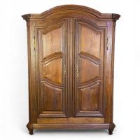 Stara masywna stylowa szafa dwudrzwiowa, lity dąb
