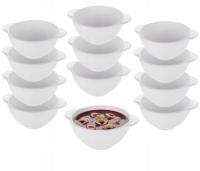 Bulionówka flaczarka miseczka szklana z uszami 500 ml 12 sztuk białe szkło