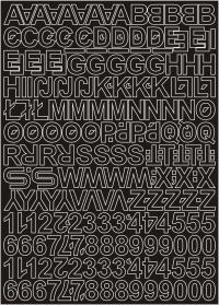 Буквы и цифры самоклеящиеся черные 2 см 250 символов