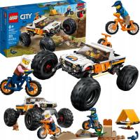 ZESTAW KLOCKI LEGO CITY SAMOCHÓD TERENTOWY MONSTER TRUCK NAMIOT 2 ROWERY