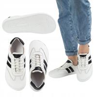 Buty BAREFOOT skórzane damskie BLACKORWHITE białe