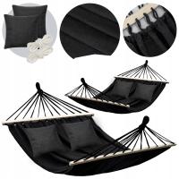 БОЛЬШОЙ ГАМАК ДВОЙНОЙ САД СИЛЬНЫЙ ОГОЛОВЬЕ XXL 120 СМ С ПОДУШКАМИ ВЕРЕВКИ