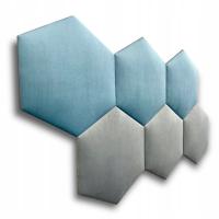 PANELE TAPICEROWANE HEKSAGON Plaster Miodu Ścienne Wezgłowie 3D