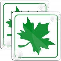 2 x зеленый лист молодого водителя присоски