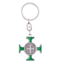 Брелок Крест Святого Бенедикта-зеленый