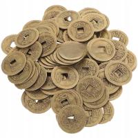 100 SZTUK MONET FENG SHUI PIĘCIU CESARZY - AMULET NA SZCZĘŚCIE I POMYŚLNOŚĆ