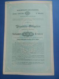 Австрия Украина, местная железная дорога Буковины 400 крон, 1891 г.