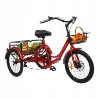 20” 7-biegowy składany rower trójkołowy dla dorosłych przedni tylny kosz 286LBS obciążenie