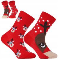 Świąteczne skarpetki renifery prezent mikołajki MORAJ 2-pak