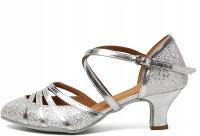 Бальные танцевальные туфли серебро 5 см