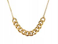 Złoty naszyjnik choker ślubny z pancerką 40cm prezent złocony elegancki