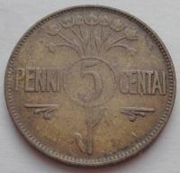 Litwa - 5 Centai / Centów - 1925