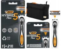 BIC HYBRID 5 FLEX БРИТВА 10 КАРТРИДЖЕЙ ЛЕЗВИЯ НОЖНИЦЫ НАБОР КОСМЕТИЧКА