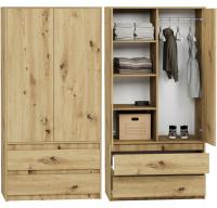 Шкаф гардеробная 90см 2двери 2шаф artisan B-9TIP