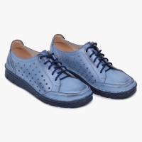 Женские кожаные туфли летние ажурные широкие толстые кожаные польские Kampol