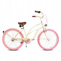 Городской женский велосипед 26 cruiser damka LILY RoyalBi розовый розовый 3 шестерни ретро